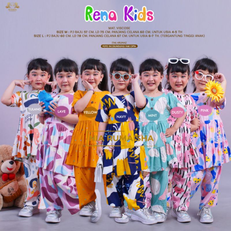 Rena setelan anak rayon motif by Nia Rumaisha