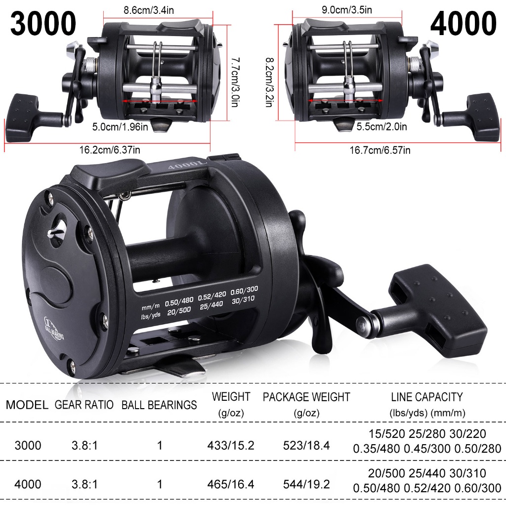 [EXCLUSIVE] BEST QUALITY Sougayilang Reel Pancing 3000 4000 Trolling Reel 3.8:1 Memancing Ikan Laut