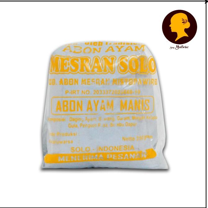 

Abon MESRAN daging ayam manis 250gr OLEH tradisional khas SOLO gurih - manis