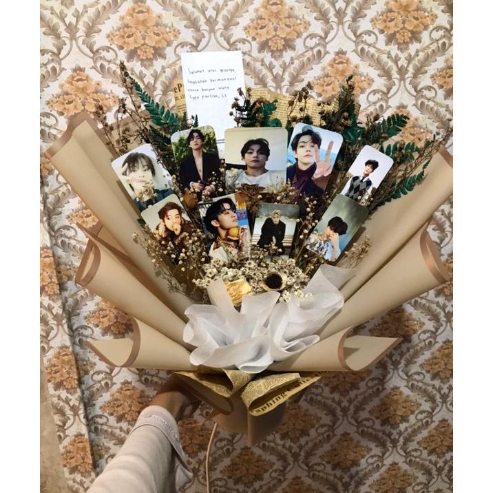 Cod [ Po 1 Hari ] Buket Photocard (Pc) Idol / Kpop Nct Bts Trejo Custom - Buket Kado / Wisuda / Ulan