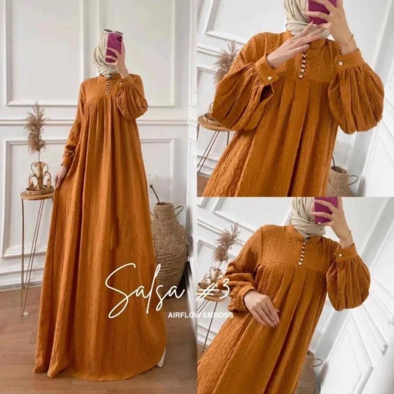 Sale Salsa Dress Crinkle Airflow Premium // Dress Salsa Wanita Crinkle Airflow// Gamis Crinkle // Ga