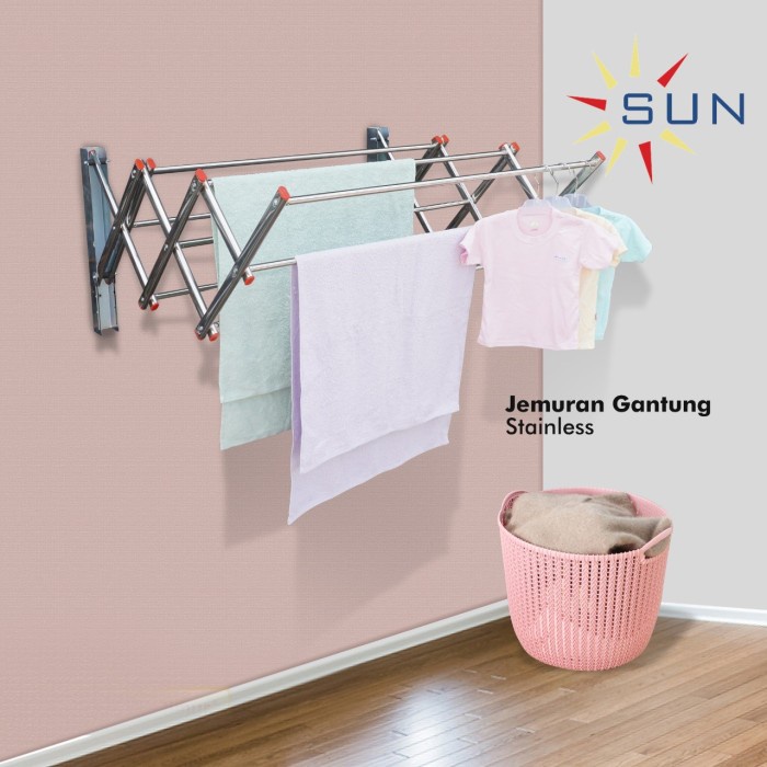 Promo Jemuran Dinding Lipat 1 Meter 5 Palang