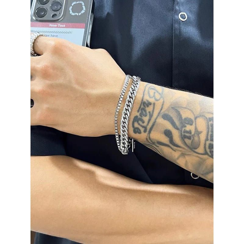 GELANG RANTAI BAJA TITANIUM STAINLESS STEEL PRIA WANITA KEREN UNIK TERLARIS
