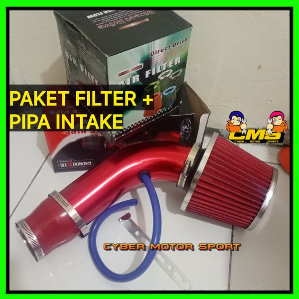 paket filter udara racing universal. paket open filter racing kit. Pipa dan filter udara mobil