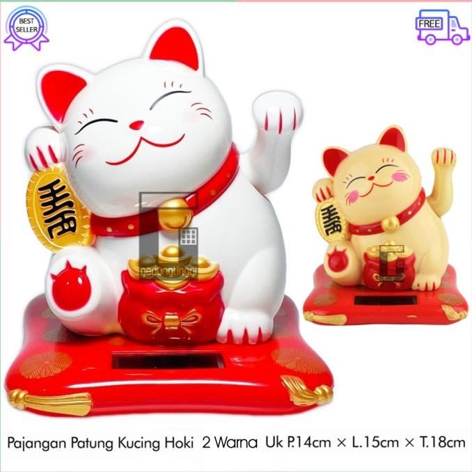 Kucing Hoki Maneki Neko Lucky Cat Rejeki Solar No Baterai Batrai Gerak