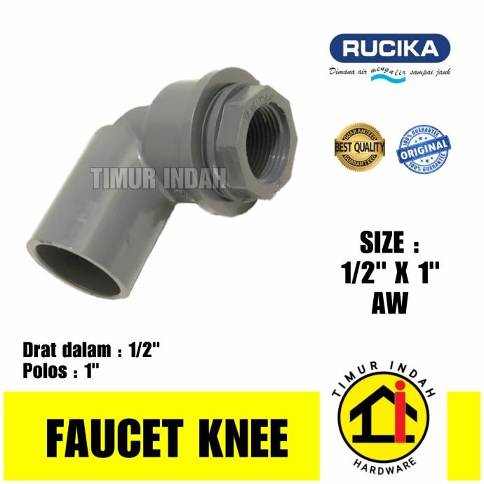 =====] Faucet Knee 1/2" x 1" AW / Knee drat dalam 1/2" x 1" AW - RUCIKA
