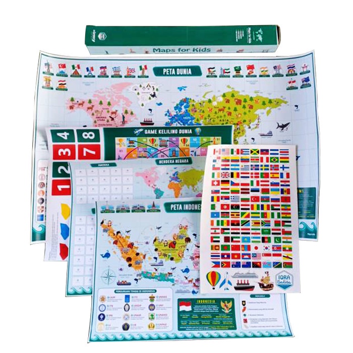 Promo Maps For Kids Kinsky - Belajar Peta Dunia Dan Indonesia Untuk Anak