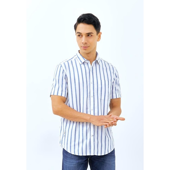 Kemeja Bergaris Pria Lengan Pendek Lois Jeans Original Klsr413 Wafamart00