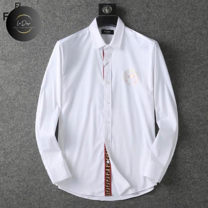 Kemeja Putih Pria Casual Import/ Kemeja Pria Branded Lengan Panjang Wafamart00