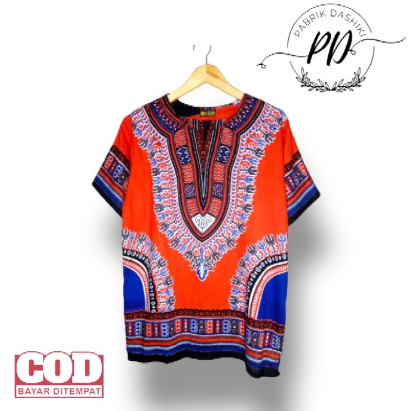 Baju dashiki bangkok warna/ baju pria wanita/ baju kaos dashiki