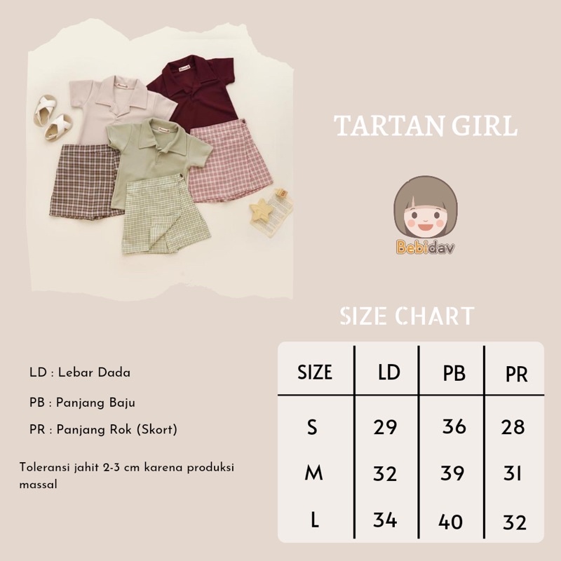 EXCLUSIVE ANAK ANAK Tartan Couple Set Original Bebidav Setelan Anak Laki-laki Perempuan Super