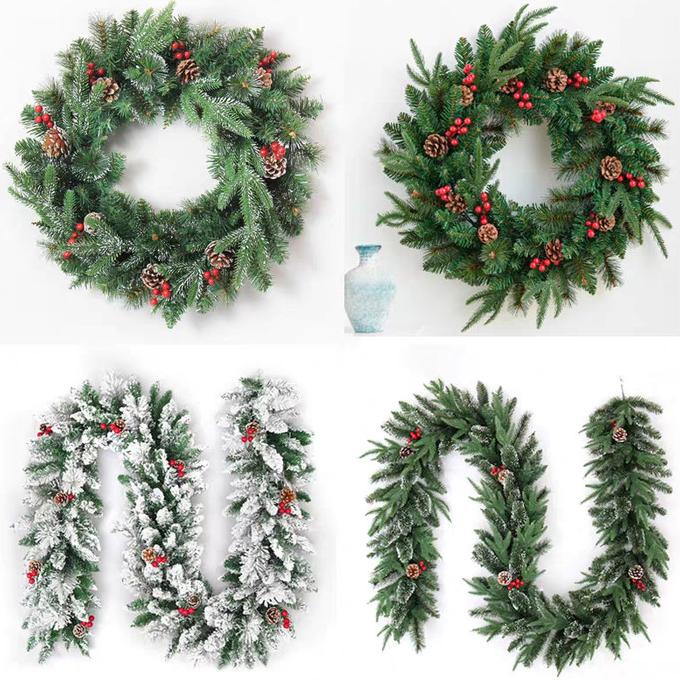 

Daun Lingkar Natal Pinus Cherry Dekor Garland Kawat Christmas Wreath Berkualitas
