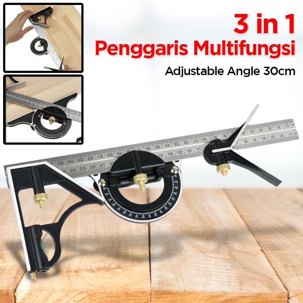 

Kiyos 3 in 1 Penggaris Multifungsi Adjustable Angle Finder 30cm - WW017 - Silver OMOT9FSV KB004