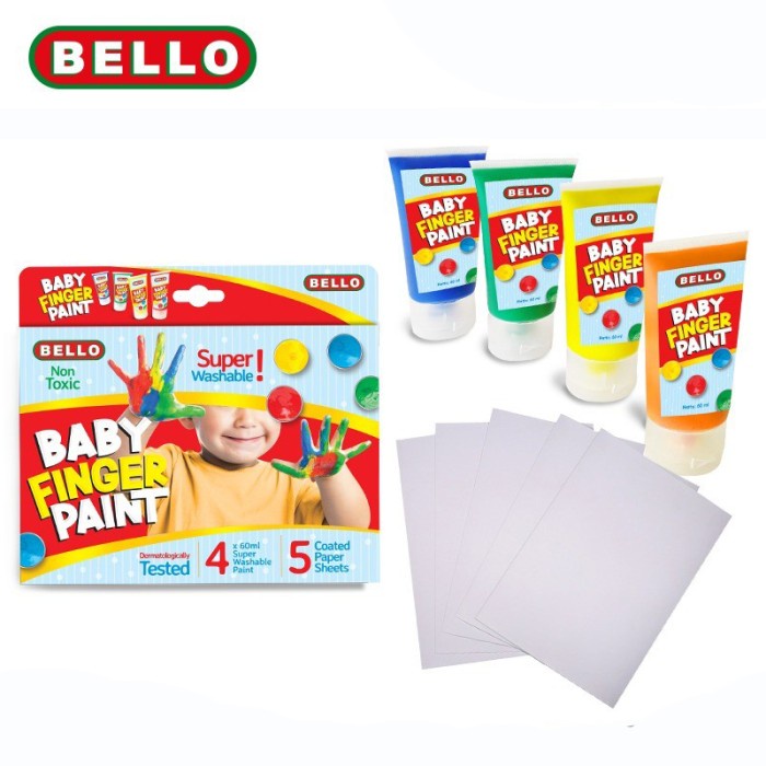 

Terlaris Bello Baby Finger Paint, Super Washable 4X60 Ml Promo Terbaru