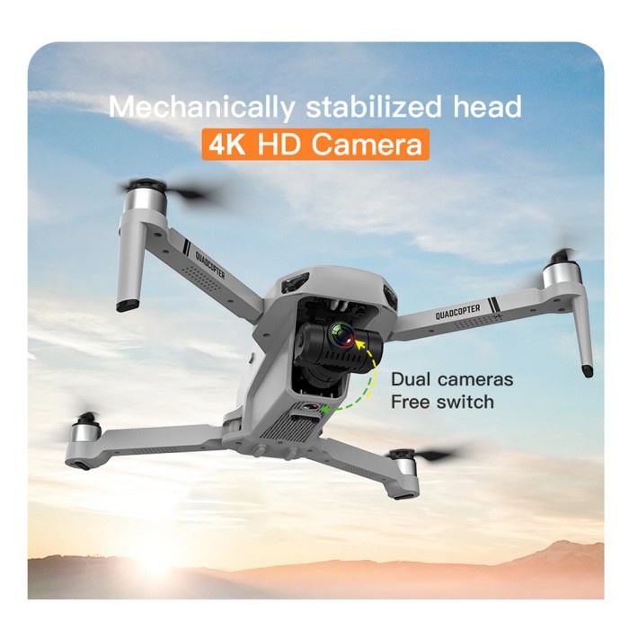 Kf102 Drone Gps 5G Hd 4K Dual Camera 2 Axis Gimbal - 2 Baterai