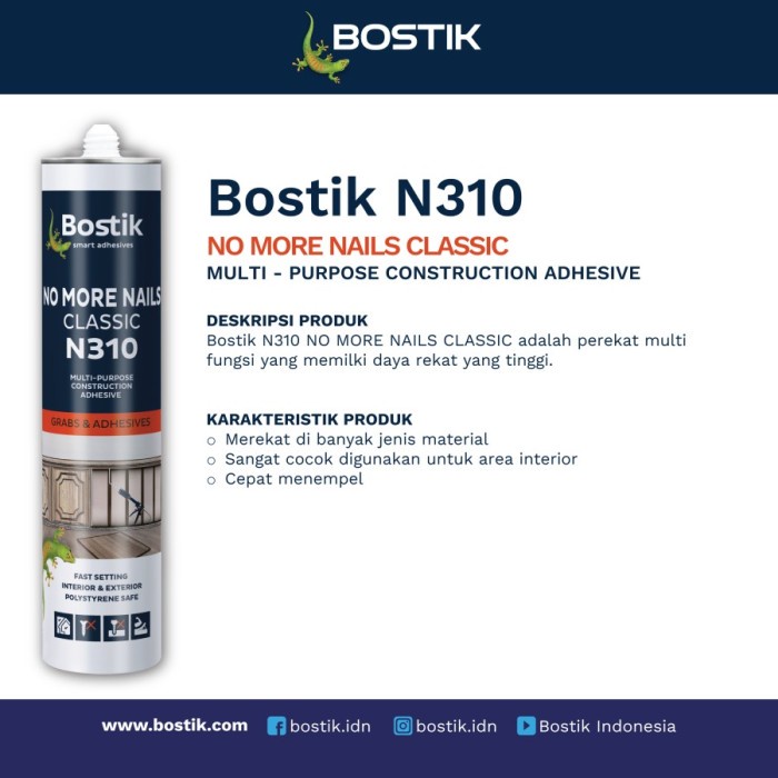 

Lem Pengganti Paku Bostik N310 No More Nails Classic