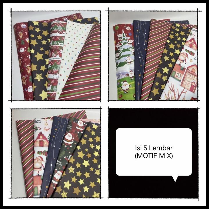 

TERMURAH KERTAS KADO NATAL BESAR / KERTAS KADO CHRISTMAS ISI 5 LEMBAR - 70X100 !!!!!!