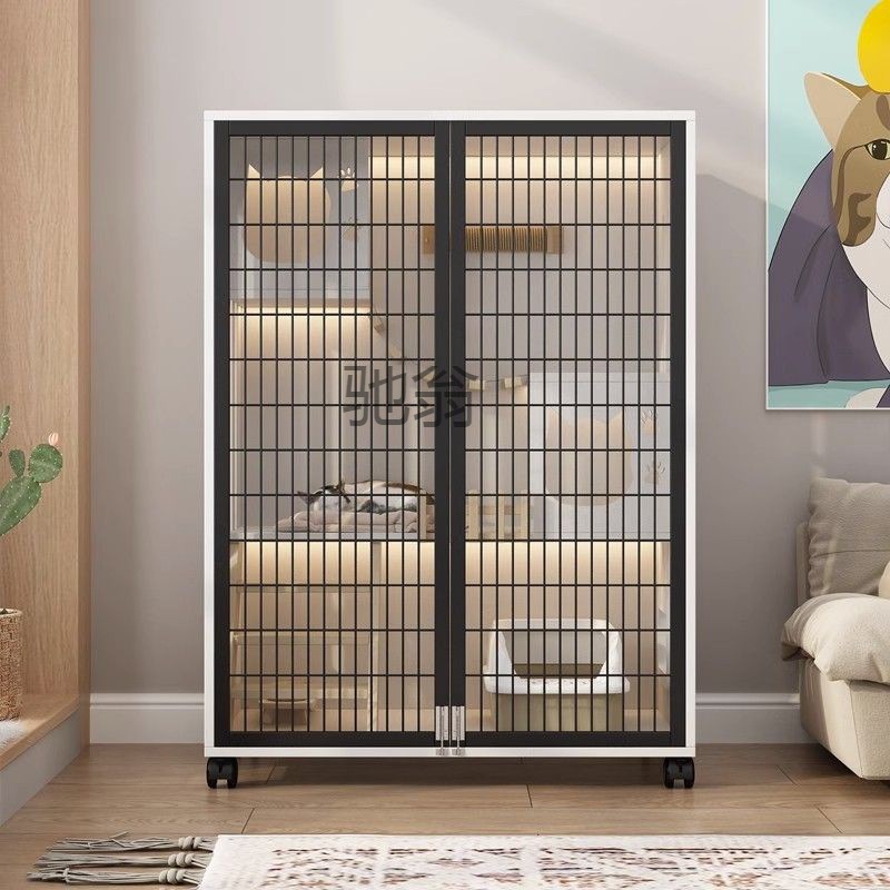 k%Kandang Kucing Kayu Padat untuk Ruangan, Kandang Kucing Mewah Dalam Ruangan Super Besar untuk Ruma