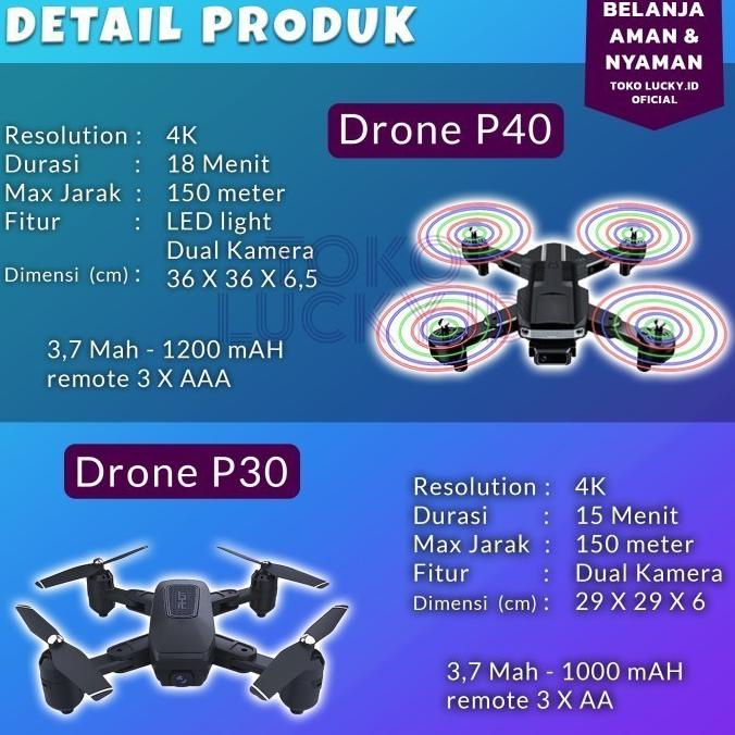 Drone Murah Kamera Dron Led Wings Remote Control Quadcopter P40 P30