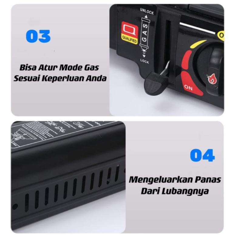 Bisa COD Omicko Kompor Gas Portable kompor portable 1 set lengkap Kompor Masak Portabel Praktis Muda