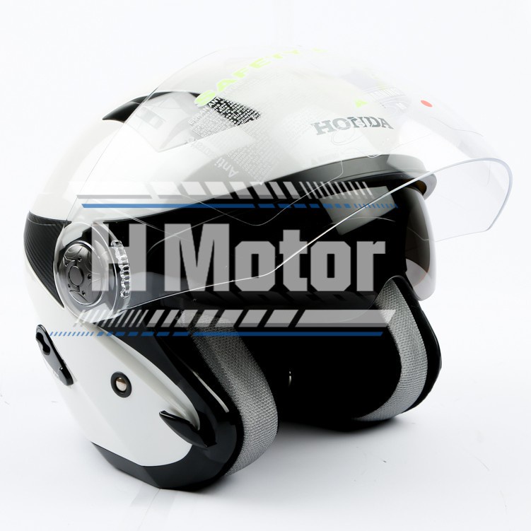 Honda ORI Helm / Helmet Luxury Stylish Helmet Half Face - WHITE
