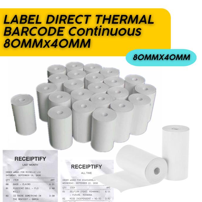 

Kertas Thermal Murah Ukuran 80x40mm (Alumunium Foil)