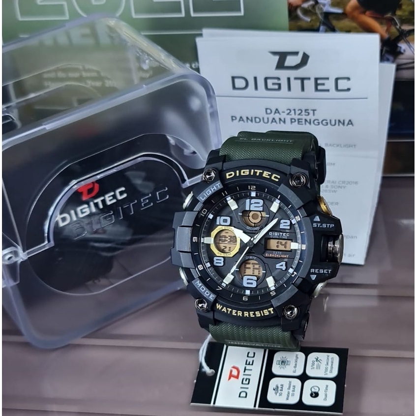 Jam Tangan Digitec Dg-5 / Da5 / 5T / Dg 5 Digitec Watch Dual Time Strap Rubber Karet Sport Digital