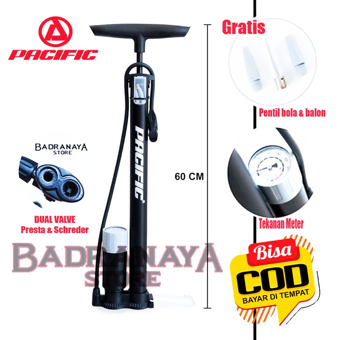 PACIFIC POMPA SEPEDA METER SEPEDA / MOTOR / BAN / LANTAI / MOBIL ORIGINAL