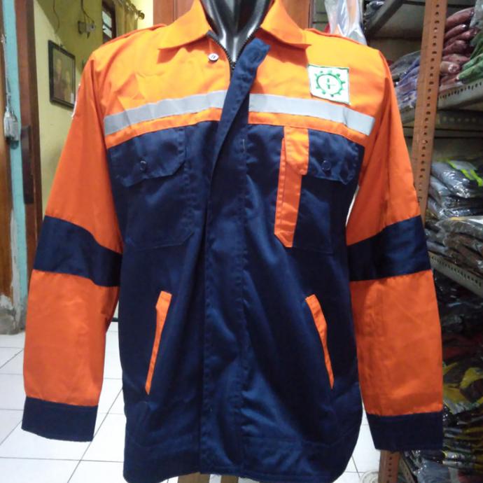 uru SERAGAM SAFETY SEMI JAKET ORANYE DONGKER RESLETING FREE LOGO K3 BENDER