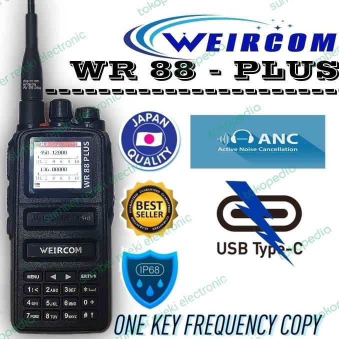 HT WEIRCOM WR 88 PLUS IP 68 10 WATT DUALBAND ALTERNATIF BAOFENG UV82