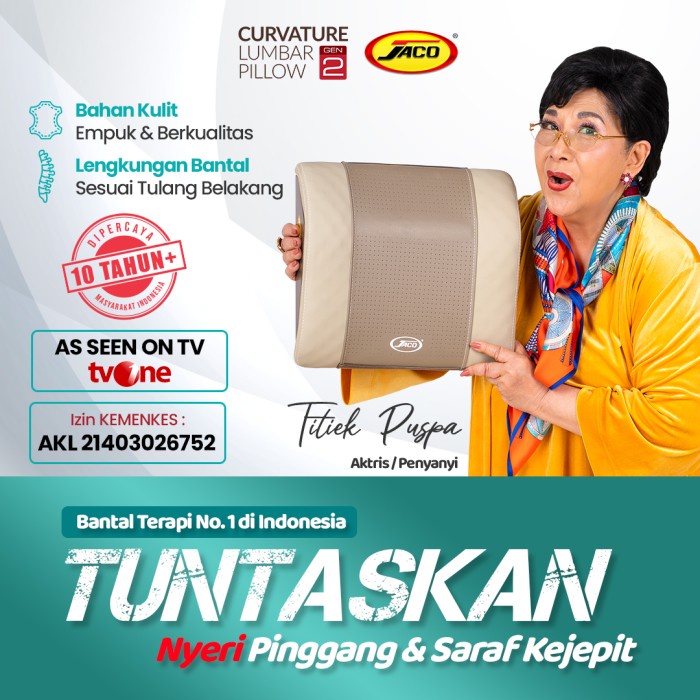 Promo Jaco Bantal Therapy Tulang Belakang Lumbar Pillow