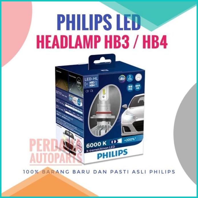PHILIPS LED Headlamp HB3 / HB4 Xtreme Ultinon Asli PHILIPS 20JVLZ3 pe