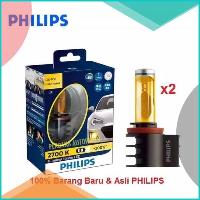 PHILIPS LED FOGLAMP H8 H11 H16 2700K Golden Yellow Bergaransi 20JVLZ3