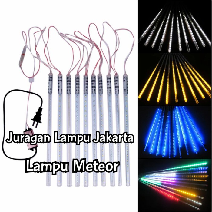 Lampu meteor jatuh led meteor 10 batang lampu led meteor 50 cm Murah