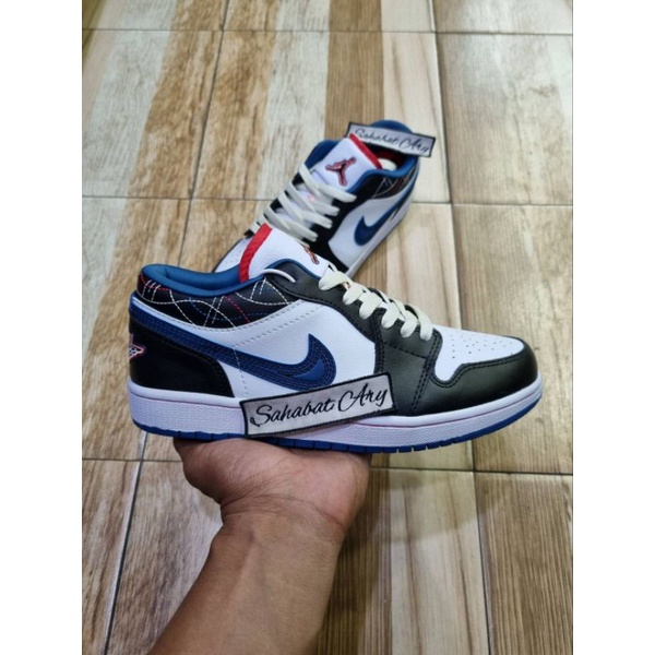 Sepatu AJ 1 Low Industrial Blue Sashiko