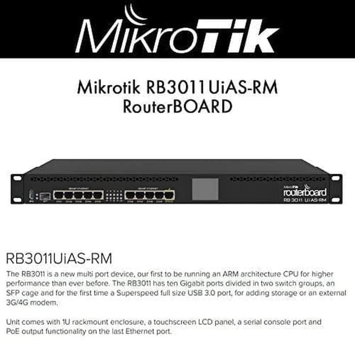 Mikrotik RB3011UIAS-RM Routerboard RB 3011 UIAS RM