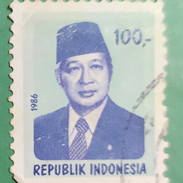 Perangko - Perangko Soeharto, Perangko Kuno Suharto 1986, Perangko 100 Rupiah
