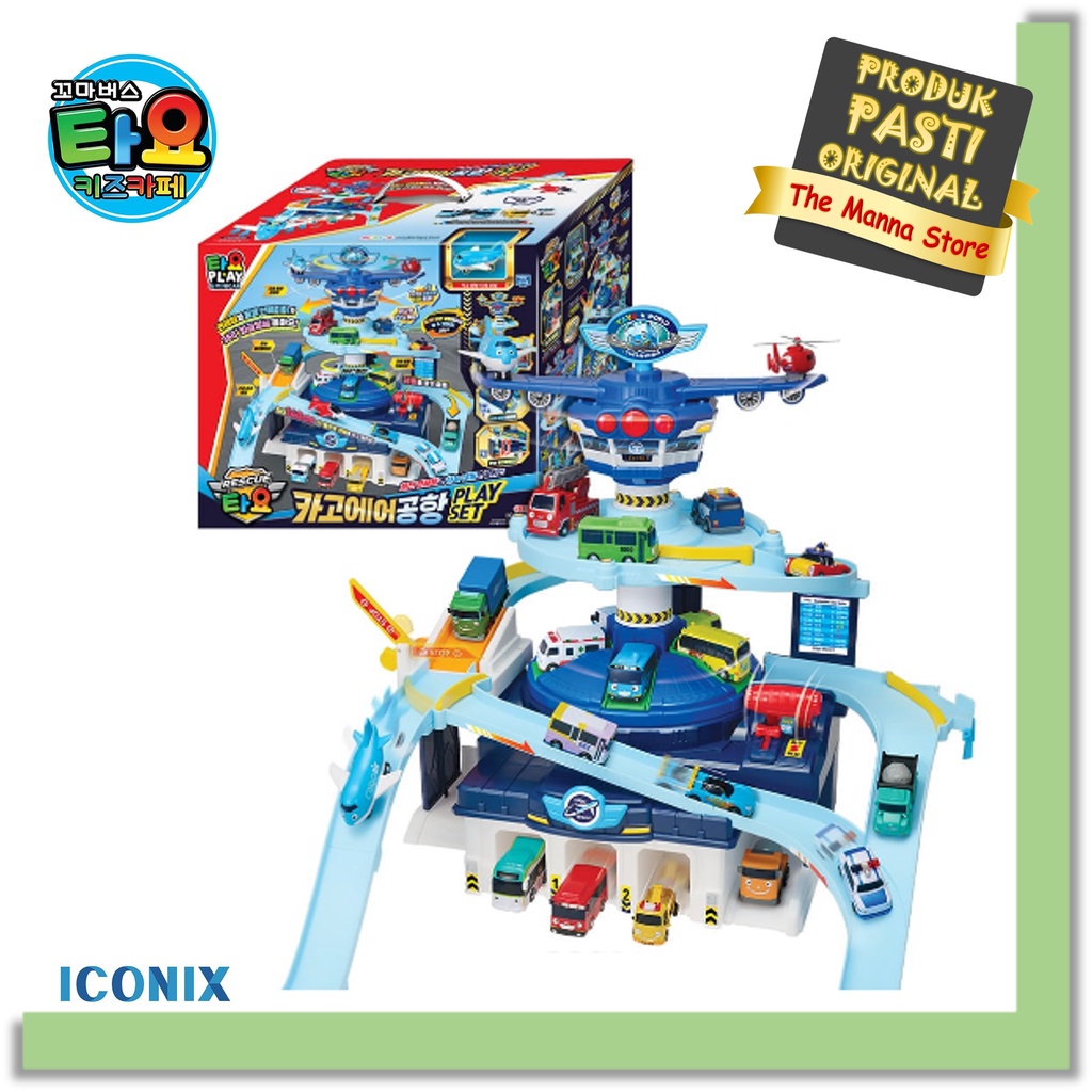 Iconix Tayo The Little Bus Minicar Rescue Tayo Grand Central Airport Play Set Original Korean Toys A