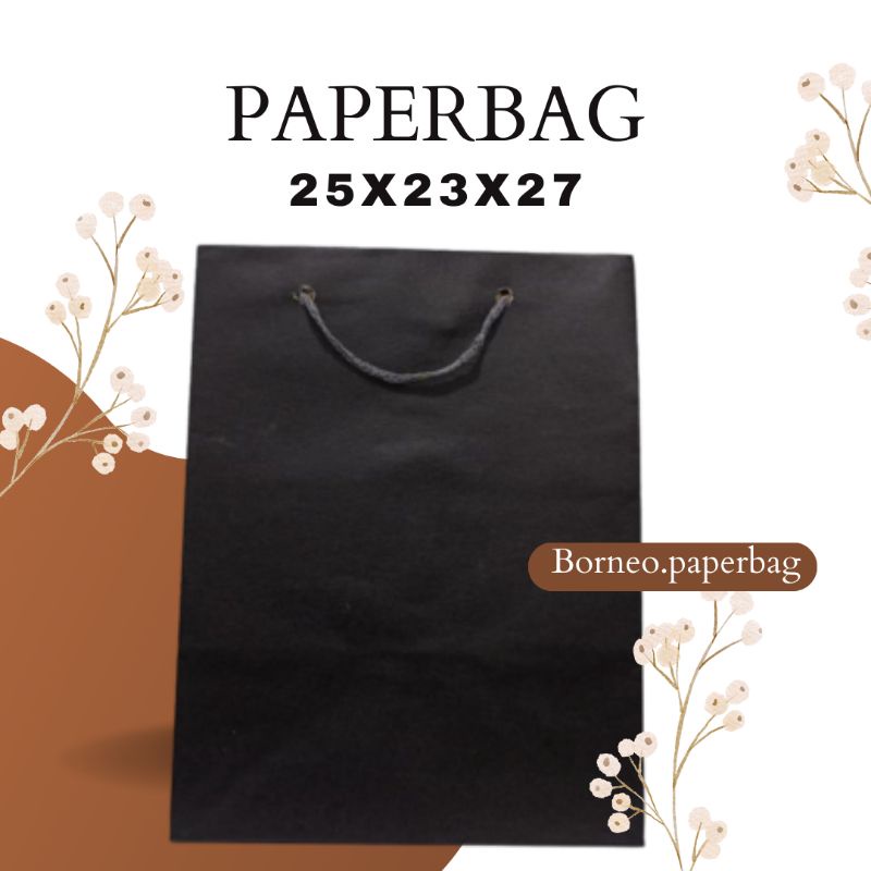 

PAPERBAG HITAM R10B 25X23X27/PAPERBAG DUS NASI HITAM