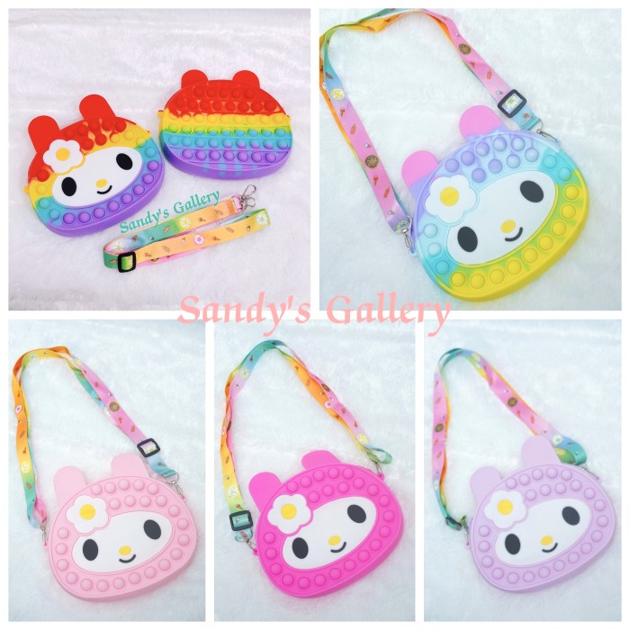 Tas Pop It My Melody Tali Selempang / Tas Anak Pot it ukuran Sedang ORIGINAL 100%