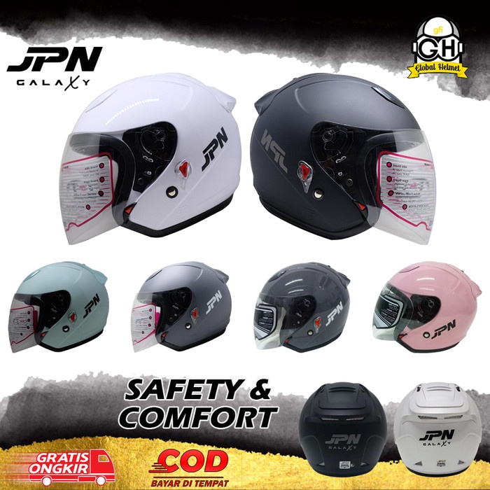 Helm Motor Half Face Standar Jpn Galaxy Original Sni Dewasa Helm Sni