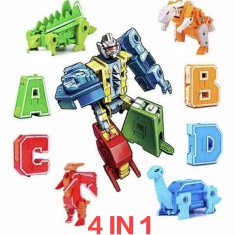 Efisien Cod Promo Qq15 Qq16 Mainan Anak Robot 5In1 Puzzle Huruf Dan Angka Bisa Jadi Robot