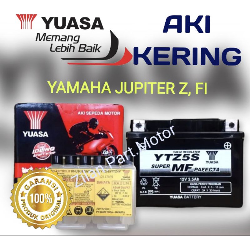 Aki kering yuasa for yamaha JUPITER Z, FI. 100% original type ytz5s