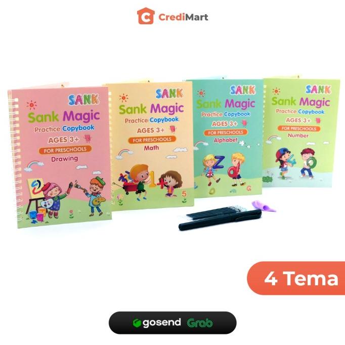 

SALE 1 SET 4 BUKU EDUKASI ANAK SANK MAGIC BOOK BELAJAR MENULIS BUKU 3D Termurah