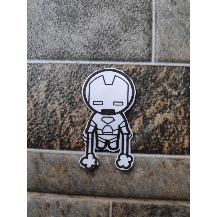 

Terlaris - Stiker Vinyl Karakter Ironman Avenger Black HP Motor Helm Laptop Buku