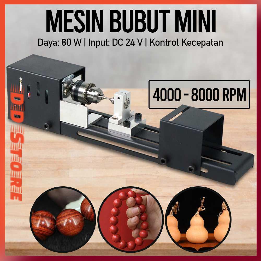 TERMURAH  OSSIEAO Mesin Bubut Mini Lathe Wood Metalworking DIY 80W - LXGD-CC