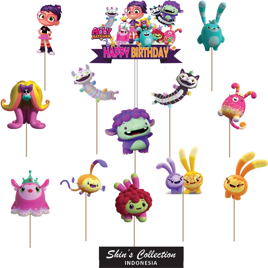 Cake Topper Abby Hatcher 1 set isi 13 pcs