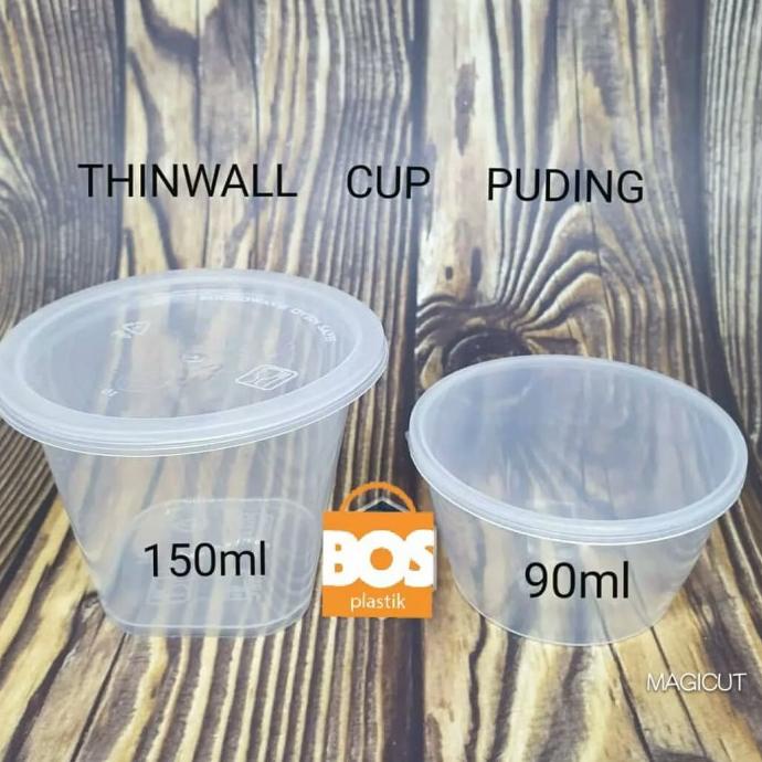 Biaq*160 Mangkok Plastik Tahan Panas |Thinwall Cup Pudding Uk.150Ml (Isi 25Pcs)