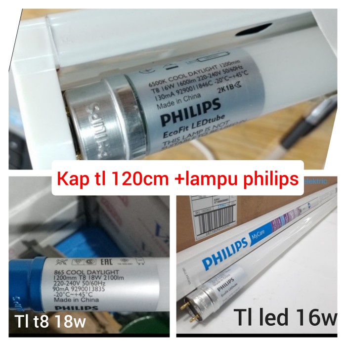 Lampu Tl Philips Led 16Watt + Kap Philips 120Cm