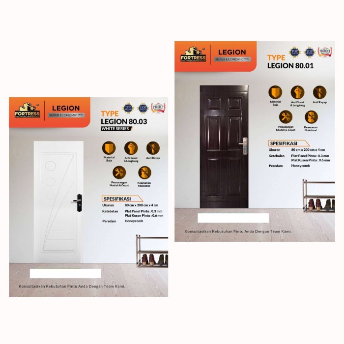 PINTU BAJA MOTIF KAYU FORTRESS TYPE LEGION